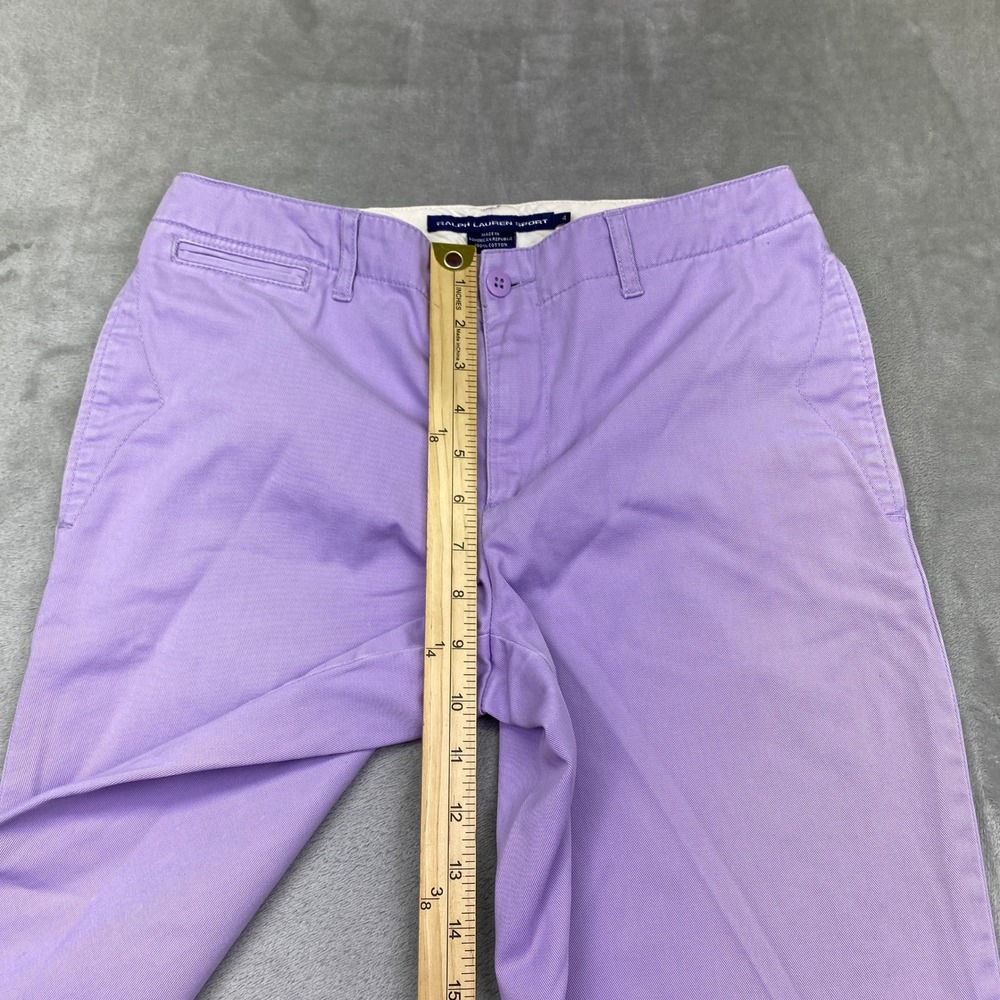 Ralph Lauren Sport Women Lavender Purple Cotton Cropped Chino Pant Sz 4 Fits 28" - Picture 2 of 10